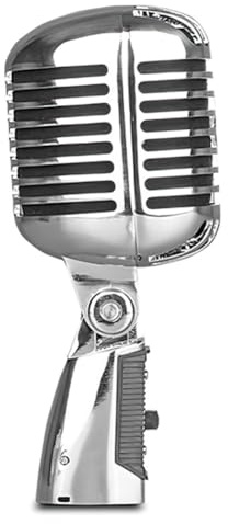 Malloy Microfono in Metallo Vintage per Microfono Palmare Dinamico Cablato 55SH per La Registrazione dal in Studio di Karaoke
