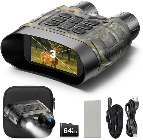 Night Vision Goggles - Night Vision Binoculars for Adults 4K Full-Color with 64GB TF Card - Digital Electronics Gift - Hunting Gifts for Men/Dad/Husband - Cool Tech Gadgets for Camping