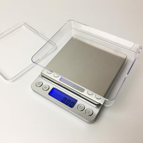 MUXIJIA Digitale Küchenwaagen Digitalwaage 0,1g/3000g. Zähl-Tara, 6 Einheiten, LCD, Auto-Off. für Lebensmittel/Kräuter/Edelsteine. Taschenwaage, Briefwaage, Grammwaage, Digital Feinwaage.