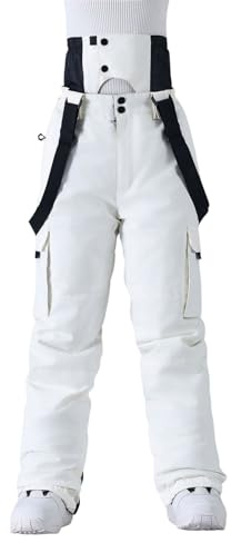 Vhersily Pantalones de esquí para hombre, pantalones de invierno, impermeable, mono de montaña, pantalones elásticos curvados, pantalones de snowboard de nieve térmicos gruesos, de secado rápido