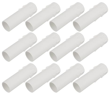 DOITOOL 12 Stück Kronleuchter Kerzenhülsen Aus Kunststoff Tropfgeschützt Weiß 30x100mm Ersatz Fassungsabdeckungen Für Dekorative Kerzenleuchter