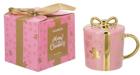 KASANOVA Tazza natalizia rosa oro 400 ml Gifty Collection