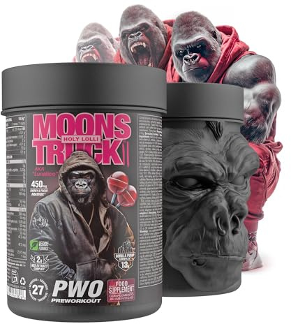 Zoomad Labs Moonstruck II Pre Entreno con Cafeína 510 g – Pre Workout Potente para Fuerza y Congestión – Gorilla Pump 13 g Óxido Nítrico, Energy Focus, Preentreno Gimnasio - Sabor Holly Lolly