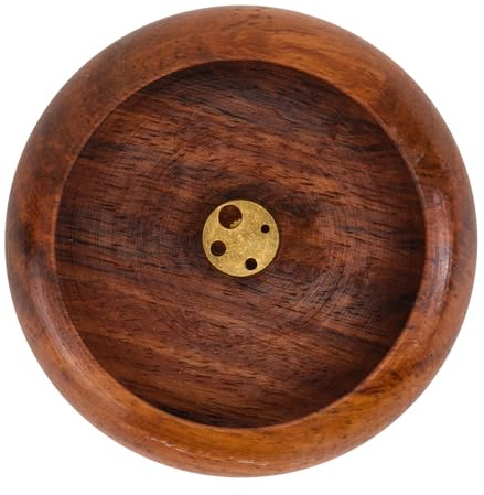 NUOBESTY Porte-Parfum en Bois de Fleur de Calebasse Brûleur de Parfum à Bol Poli et Lisse Support pour Bâtonnets de Parfum Léger et Facile à Nettoyer pour Maison Bureau et Yoga