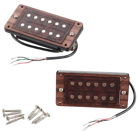 Humbucker Ensemble de micros avec aimants en céramique et cadre en bois pour mise à niveau de guitare Son clair à haut rendement Installation facile