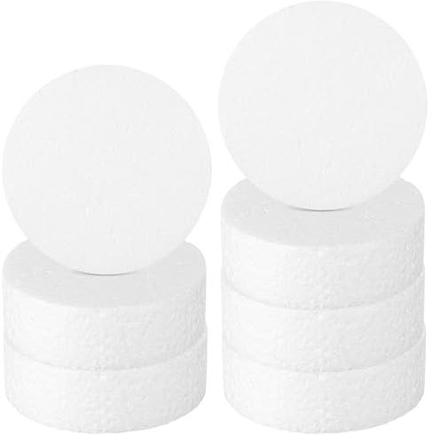 Kichvoe Discos de Espuma Redondos para Manualidades, 7 Cilindros de Espuma de Poliestireno, Ideales para Proyectos Artísticos y Decoración Festiva