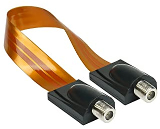 Good Connections® SAT Tür-/Fensterdurchführung - High-Quality, extrem flach - F-Kupplung an F-Kupplung - Gesamtlänge inkl. Stecker 26,5 cm, flexible Länge 17,5 cm