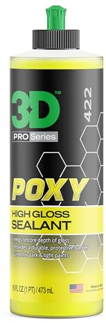 3D POXY Montan Wax Sealant – Long Lasting Hybrid Car Wax for High Gloss Finish & Paint Protection | Non-Staining Formula | Easy to Apply | Made in USA | 16 oz