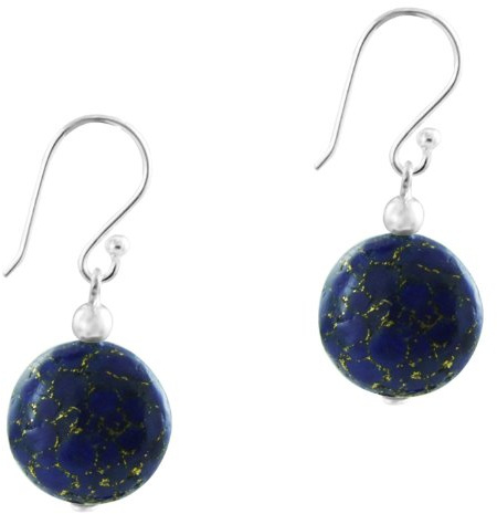 Chic-Net Damen Ohrringe Ohrhänger 925er Sterling Silber Ohrring Ohrschmuck Steine Lapislazuli blau