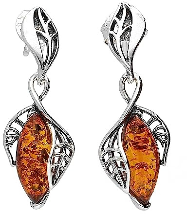 Örhängen av bärnsten sterling silver – långa bärnsten tjusiga droppörhängen – för bärnstenssmycken älskare 080057c, Sterlingsilver, Bärnsten