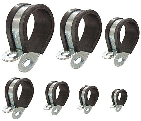 AUPROTEC Rohrschellen mit Gummieinlage 35 mm, 4 Stück | Band 15 mm | DIN 3016 aus verzinktem Stahl, zur schützenden Befestigung von Rohren, Kabeln und Leitungen