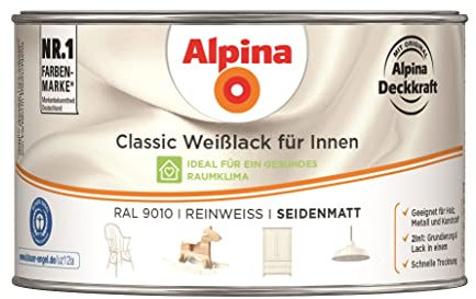 Alpina Classic Weißlack für Innen Reinweiß 300ml seidenmatt
