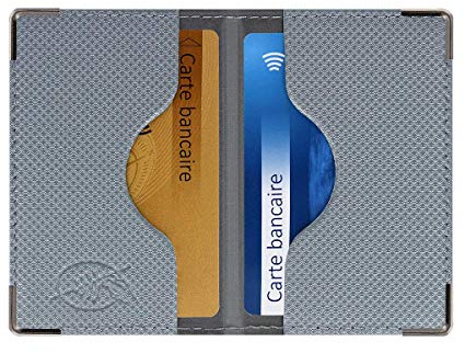 Color Pop Etui 2 Cartes bancaires Anti-piratage (Anti-RFID) - Fabrication française - PVC Silver (Gris Argent) - Protection des données bancaires - 9,7 x 6,5 cm