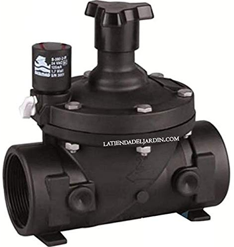 ELETTROVALVOLA Suinga 2 9V Bermad con regolatore di portata serie 200, per uso residenziale e agricolo. Funziona con programmatori di irrigazione a batteria 9V.