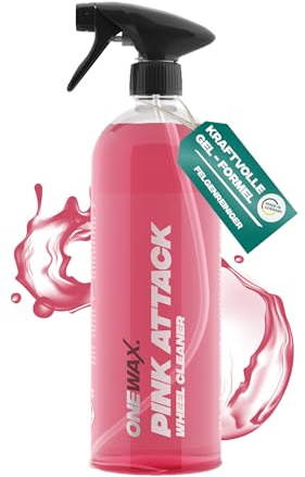 OneWax Pink Attack Felgenreiniger 1x 750ml Sprühflasche pH neutral Säurefrei für alle Felgen mit Wirkindikator