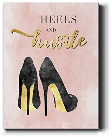 Renditions Gallery Heels and Hustle Wall Art, Premium Gallery Wrapped Canvas Decor, Ready to Hang, 12 in H x 8 in W, Made in America Print