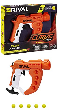 Nerf Rival Curve Shot – Flex XXI-100 Blaster – Fire Rounds to Curve Left, Right, Downwards or Fire Straight