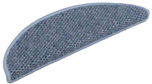 vidaXL Treppenmatten 15 STK., Stufenmatten Selbstklebend, Treppenteppich in Sisal-Optik, Treppenstufenmatte Treppenschutz, 56x17x3cm Blau