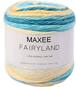 Maxee Farbverlaufsgarn 100g, 250 Mete Cupcakes Bobbel, Mehrfarbiges Gradient Häkelgarn, Handstrick Häkeln Baumwollstrickgarn zum Pullover Hüte