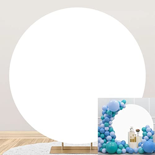 Bovlleetd White Backdrop Studio Pure White Photography Background 5x5ft Birthday Party Round Backdrop for Photography Studio Screen Background Portrait Shooting Video Record Television
