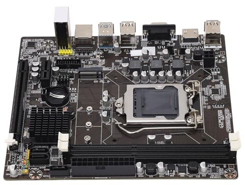 Dpofirs Carte Mère D'ordinateur B75M, Carte Mère de Jeu Micro ATX pour Corei7, I5, I3, LGA1155, SATA3.0x1, SATA2.0x3, PCI E8Xx1, Carte Réseau 100M, DDR3x2