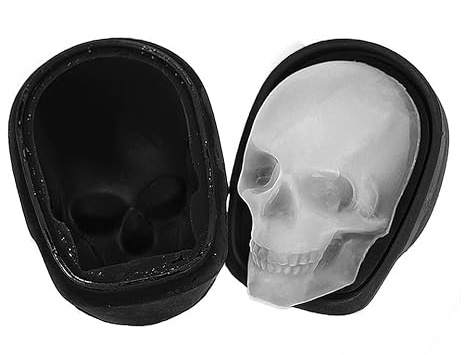 Maskworld Schädel Motiv-Silikonform für Eiswürfel & Backen - 7,5 cm - Halloween, Karneval & Motto-Party (1 Form)