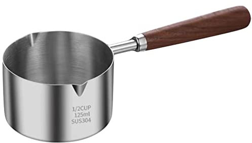 Sauce Pan Aus Edelstahl Mit Holzgriff Wiederverwendbare Soßenpfanne Für Küche Korrosionsbeständig Und Einfach Zu Reinigen Mit Zwei Ausgüssen