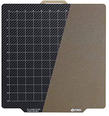 Toaot bambolab x1c p1p 258 x 258 mm 10,15 x 10,15 Zoll Dual Flex Pei Blatt Gold Texturiertes Pulver Pei + PET Bauplatte aus Kohlefaser Bett für 3D-Drucker Teile