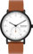 Skagen Herrenuhr Kuppel quarz/3 Zeiger Uhrwerk 44mm Gehäusegröße mit einem Lederarmband SKW6889