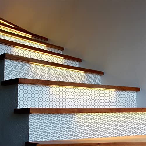 Ambiance - Adhesivo decorativo para escaleras de azulejos de cemento, 2 tiras de 15 x 105 cm