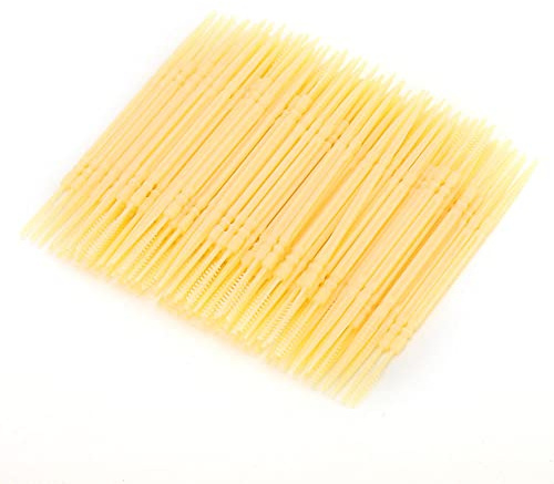 1100 pezzi scatola doppia testa pulizia dentale stuzzicadenti cura orale filo interdentale pick stuzzicadenti (giallo)