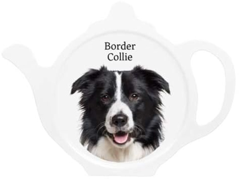 Car-Pets Ltd Border Collie Teabag Tidy Rest for teaspoons and Used Tea Bags Width: 12.5cm Height: 9.5cm Depth: 0.5cm