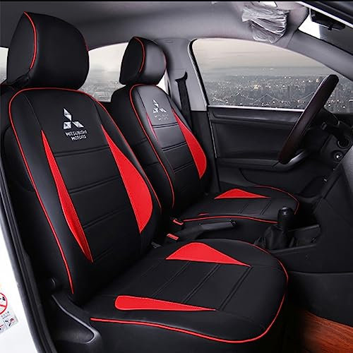 ZUMAHA Autositzüberzug für Mitsubishi GRANDIS 7 Seats 2007 2008 2009 Sitzbezügesets Custom Car Seat Cover Set Sitzbezüge Auflagen Zubehör,BlackRed1