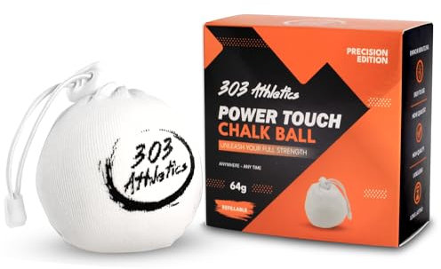 303 Athletics PowerTouch Chalk Ball - 64g Kletterkreide Ball für Bouldern, Klettern, Fitness & Turnen - Wiederbefüllbarer Magnesium Powder Ball für maximalen Grip - Für Chalkbag & Magnesiabeutel