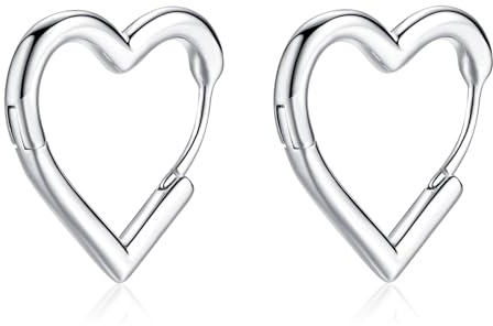 Cangall Herz Creolen Silber 925 Klein, Sterling Silber Ohrringe Damen, Knorpel Schlafen Liebe Ohrringe für Frauen Mädchen, Herzform Huggie Kreolen Ohrschmuck