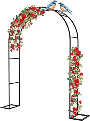 Arche Jardin Aluminium Largeur, Arche À Rosiers Métal, Filet À Plantes Grimpantes, Filet de Treillis, pour Récolte de Concombres, Légume, Vignes, Plantes Grimpantes,200x220x40CM