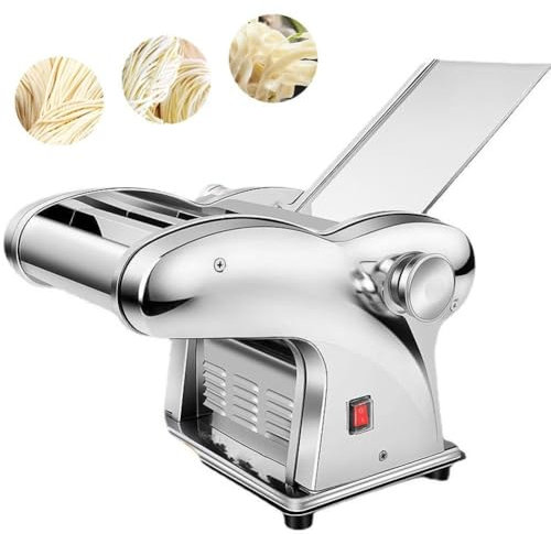 Máquina de láminas de masa for fideos comerciales, máquina eléctrica for hacer rodillos for masa de bolas de masa de pasta con 4 cuchillas, espesor ajustable de 6 velocidades, máquina automática for p