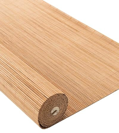 Tenda a Rullo in Bambù per Esterno 80% Di Oscuramento Tapparella Bamboo Avvolgibile 100x150 140x250 60x220 50x200 90x230 70x130cm Tende Veneziane Legno Facile Da Installare Anti-Uv Traspirante