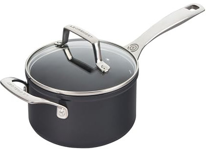 Le Creuset Essential Non-stick Ceramic Saucepan with Glass Lid, 2 qt. ​
