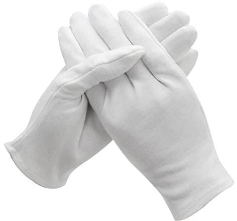 Gadpiparty 12paar Baumwollhandschuhe Weiß Sicherheitshandschuhe Arbeitshandschuhe Schutzhandschuhe Feuchtigkeitsbeständig Warme Für Garten Innenbereich Außenbereich