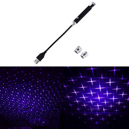 yufana Lampe de Toit USB LED pour Voiture, Lumière d'Ambiance Atmosphère, Convient pour Auto/Maison/Fête (Lumière Bleue Violette)
