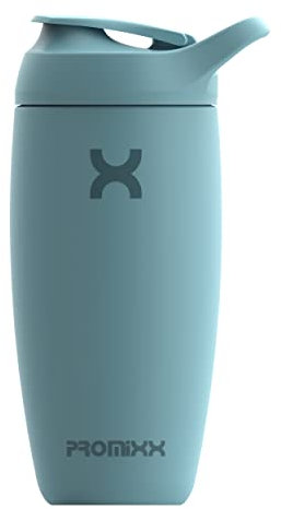 Promixx Botella mezcladora Pursuit, nueva edición - botella de agua de acero inoxidable aislada y vaso para licuadora, sin BPA, 550 ml, Azul océano tranquilo