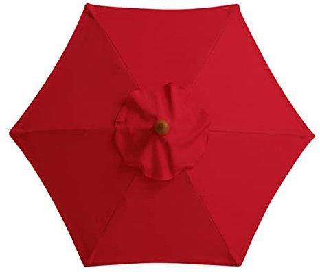 Roter Anti-UV-Sonnenschirm-Ersatztuch für 3 m 6 Rippen, Marktschirm, Gartenüberdachung, Sonnenschutz, Oberbezugsstoff (2,7 m)