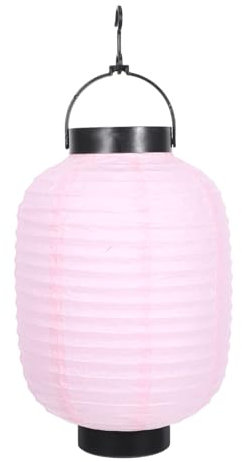Housoutil Linterna Japonesa Plegable de Papel Rosa Luz Integrada, 22cm, Decoración Hogar y Fiestas de Sushi, Estilo Tradicional