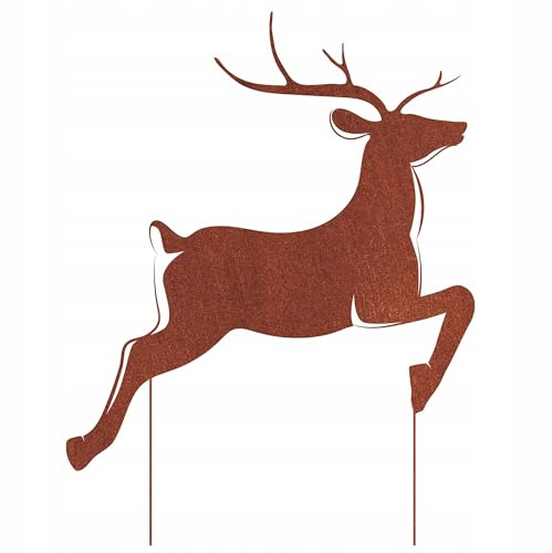 Kapaga - Gartenfigur aus Rost - Metall - Edelrost - Hirsch 2 - Höhe 74 cm | auf Einschlagbeinen, Tierfigur, Dekofigur - Dekoration Gartendeko - Gartendekoration