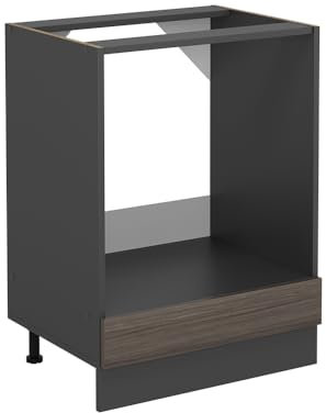 Vicco Herdumbauschrank R-Line, Herdschrank, Edelgrau, 60 cm ohne Arbeitsplatte