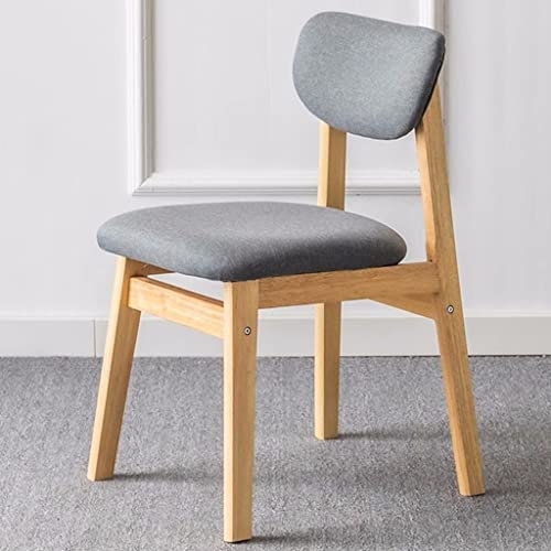 Weiße Esszimmerstühle, Holzstuhl, Moderne, mit Leder gepolsterte Küchen- und Esszimmerstühle, Moderne Rückenlehne, Seitenstühle für das Wohnzimmer mit bequemem Kissen (/Grau A)