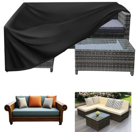 HNYDM Gartenmöbel Abdeckung Wasserdicht 250x150x110cm/LxWxH Schwerlast 600D Oxford Gewebe Gartenlounge Abdeckung Rechteckig Abdeckplane Gartentisch Winterfest Winddicht-UV Gartenmöbel Schutzhülle