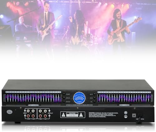 Digitaler Audio-Stereo-Equalizer, 22 Bänder, 32 Hz - 16 kHz Frequenzbereich mit niedriger/mittel/Höheneinstellung, ideal für Zuhause, DJ, Club und Studio