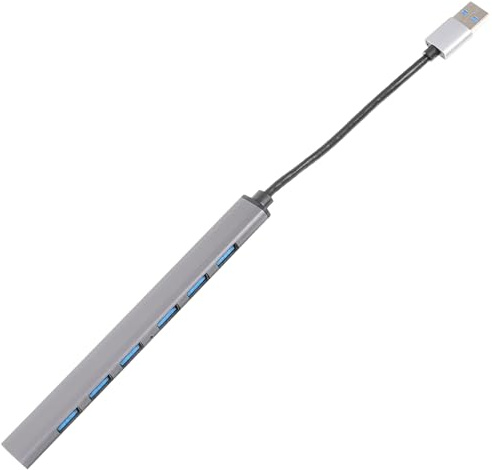 LALAFINA Adaptador USB 7 Puertos de Aleación de Aluminio Disipación Rápida de Calor y Diseño Especial para Expansión Múltiple y Conexión Rápida
